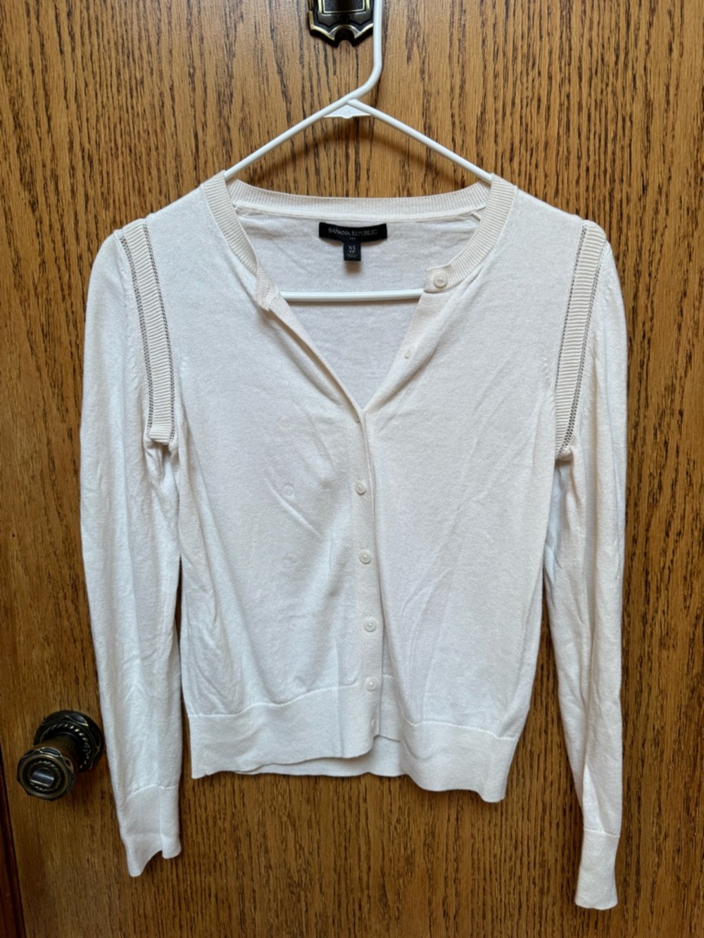 Banana Republic Ivory Crewneck Cardigan